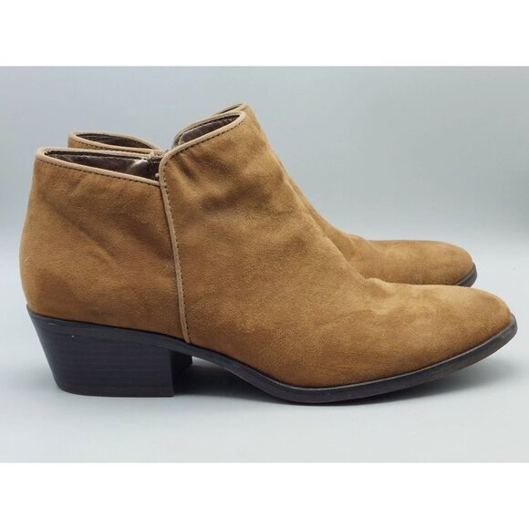 Xappeal Ladies Brown Zip Up Stewart Booties Boots Size 8 Block Heel Faux Suede - Picture 4 of 12